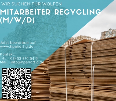 Mitarbeiter Recycling (m/w/d) Wolfen - Tagschicht - ab 16,50 €