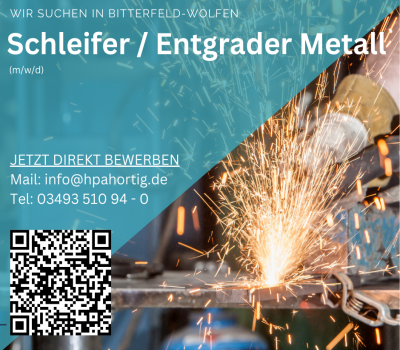 Metallschleifer / Entgrader (m/w/d) für Bitterfeld-Wolfen gesucht - Tagschicht - ab 16 €
