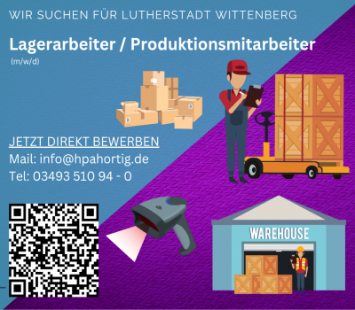 Lagerarbeiter / Produktionsmitarbeiter für Lutherstadt Wittenberg gesucht 