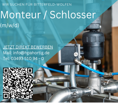 Monteur / Schlosser (m/w/d) im Anlagenbau  - Bitterfeld-Wolfen