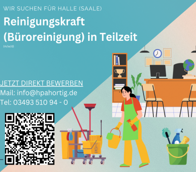 Reinigungskraft (m/w/d) in Teilzeit für Halle (Saale) gesucht- Büroreinigung- 