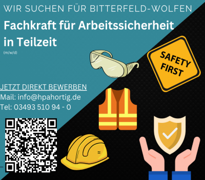 Fachkraft für Arbeitssicherheit (m/w/d) in Teilzeit- Bitterfeld- Wolfen 