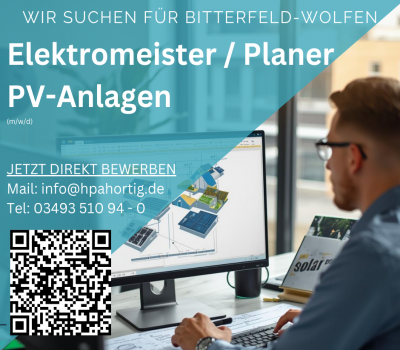 Elektromeister / Planer (m/w/d)  für Solaranlagen Bitterfeld-Wolfen