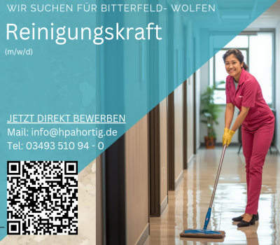 Reinigungskraft (m/w/d) für Bitterfeld- Wolfen gesucht - Vollzeit/ Teilzeit- 