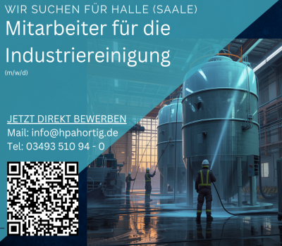 Mitarbeiter für die Industriereinigung (m/w/d) in Halle (Saale) gesucht 