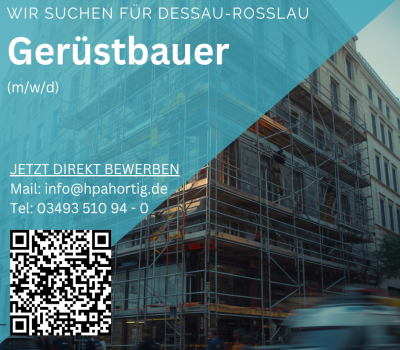 Gerüstbauer (m/w/d) für Dessau-Roßlau gesucht - keine Montage - ab 18 €