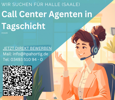 Call Center Agenten (m/w/d) für Halle (Saale) in Tagschicht gesucht
