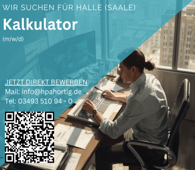 Kalkulator (m/w/d) mit technischen Erfahrungen gesucht für Halle (Saale) - ab 4.000 €