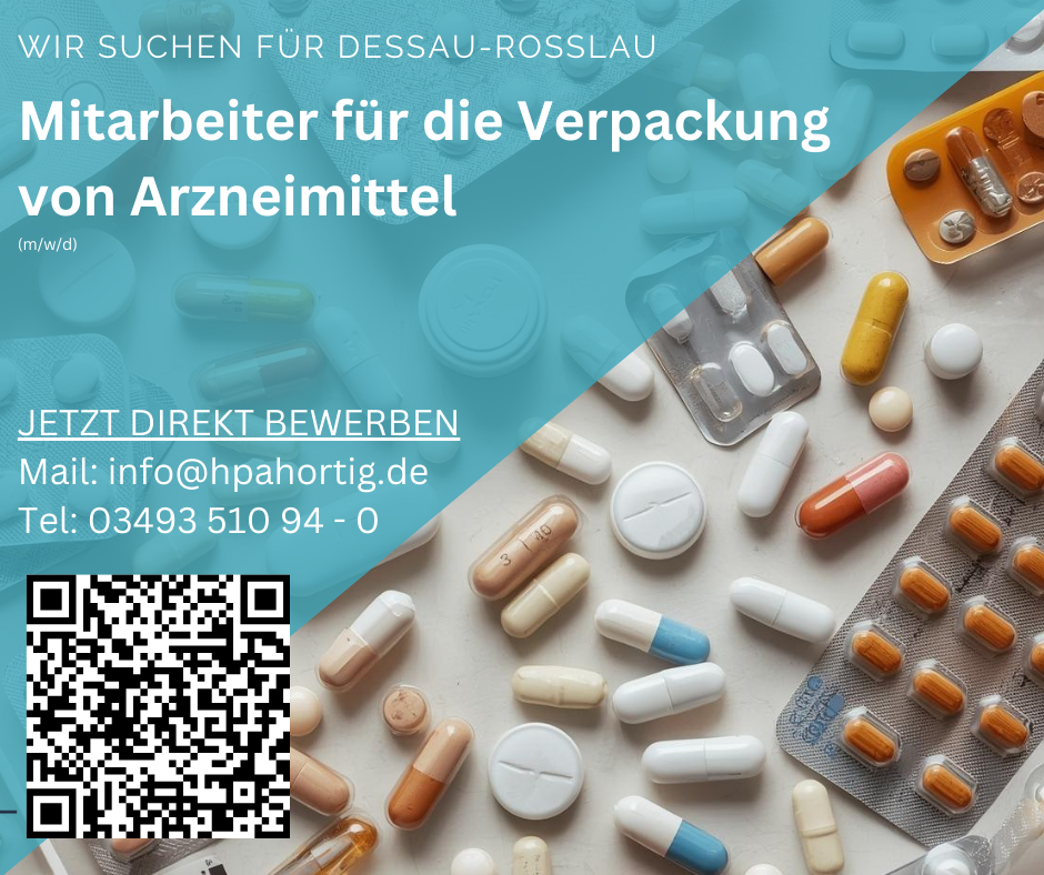 Mitarbeiter für die Verpackung von Arzneimittel (m/w/d) in Dessau gesucht 