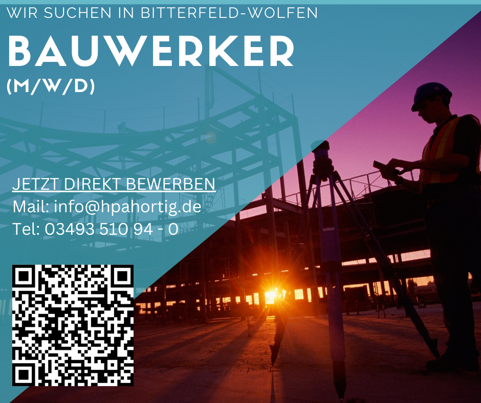 Bauwerker (m/w/d) in Bitterfeld- Wolfen gesucht