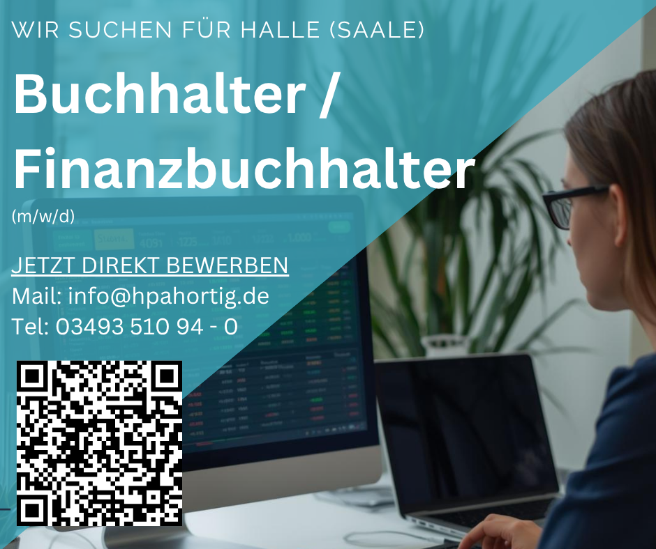 Buchhalter / Finanzbuchhalter (m/w/d) für Halle (Saale) gesucht TZ / VZ - ab 3.800 €