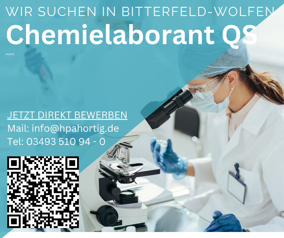 Chemielaborant (m/w/d) für die Qualitätssicherung in Bitterfeld- Wolfen gesucht 