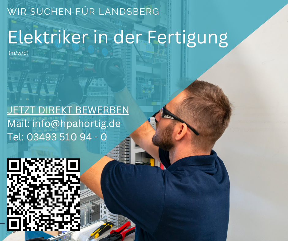 Elektriker (m/w/d) für Landsberg in der Fertigung gesucht - ab 20,- € - Tagschicht