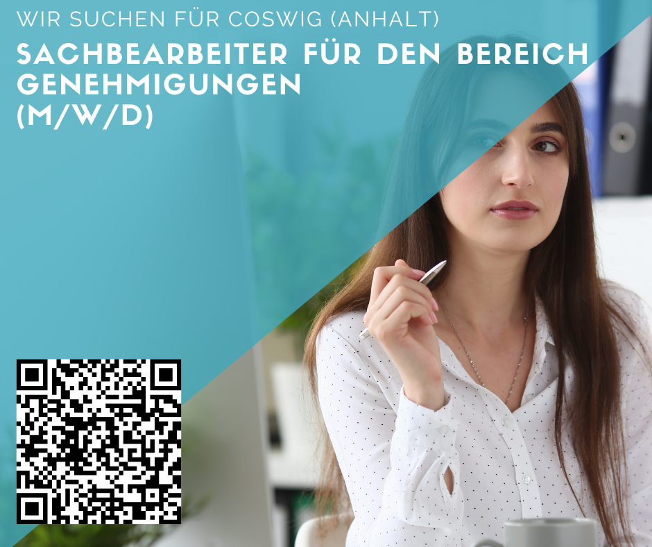 Sachbearbeiter/in (m/w/d) für den Bereich Genehmigungen in Coswig (Anhalt) gesucht