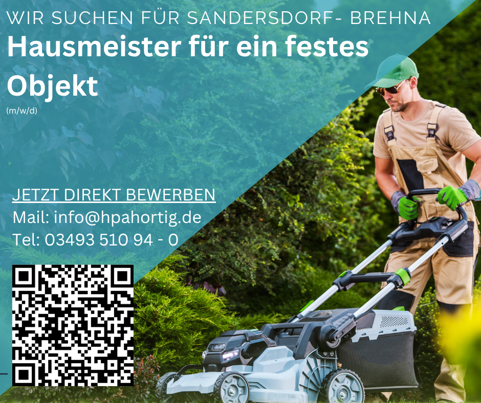 Hausmeister (m/w/d) für ein festes Objekt in Sandersdorf- Brehna gesucht 