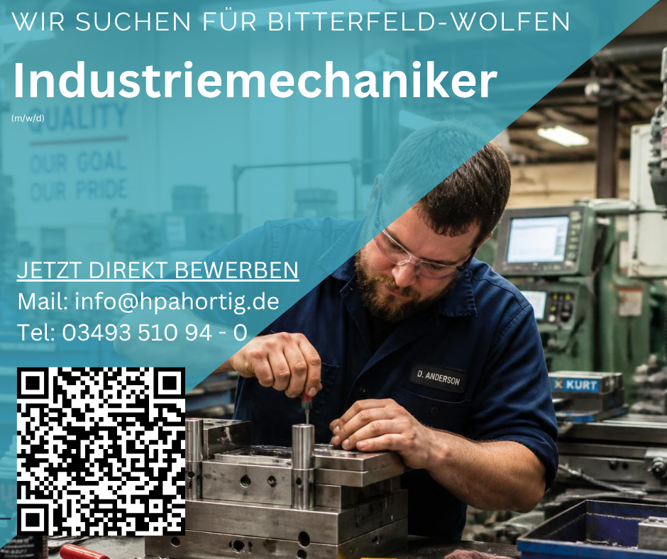 Industriemechaniker (m/w/d) für den Werkzeugbau gesucht - Bitterfeld-Wolfen