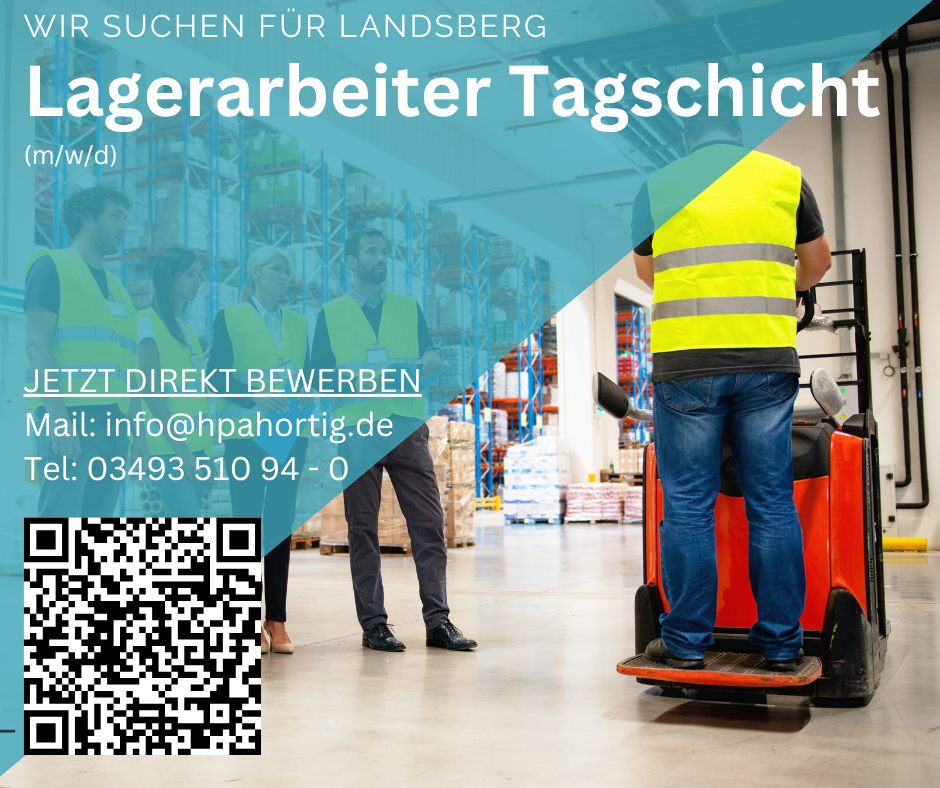 Lagerarbeiter (m/w/d) für Landsberg (Saale) gesucht - Tagschicht