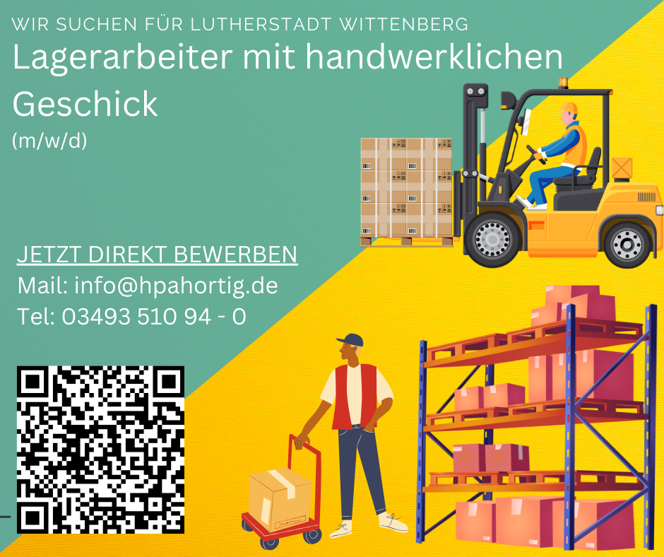 Lagerarbeiter (m/w/d) mit handwerklichen Geschick für Lutherstadt Wittenberg 