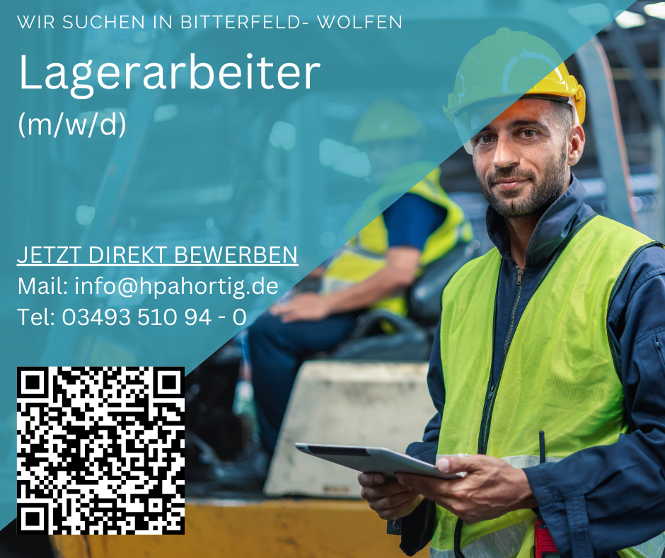 Lagerarbeiter (m/w/d) für Bitterfeld-Wolfen gesucht -2- Schichten