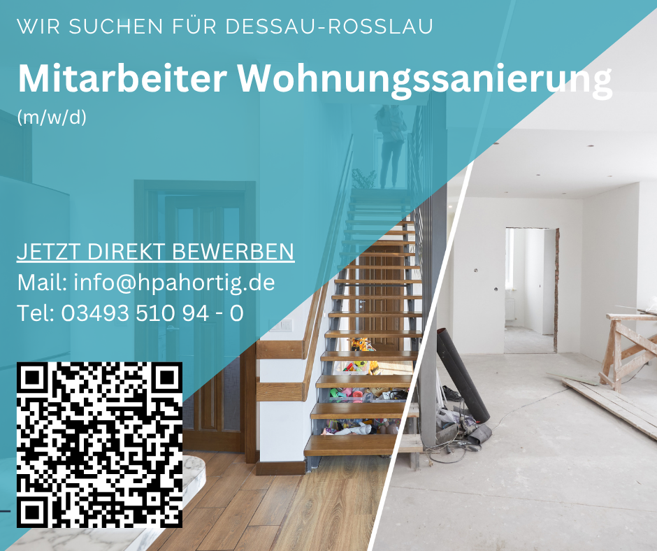 Mitarbeiter Wohnungssanierung (m/w/d) Dessau-Roßlau - ab 18,00 €