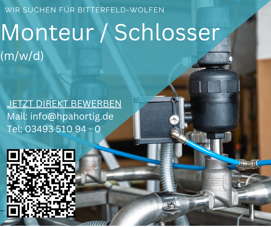 Monteur / Schlosser (m/w/d) im Anlagenbau - Bitterfeld-Wolfen