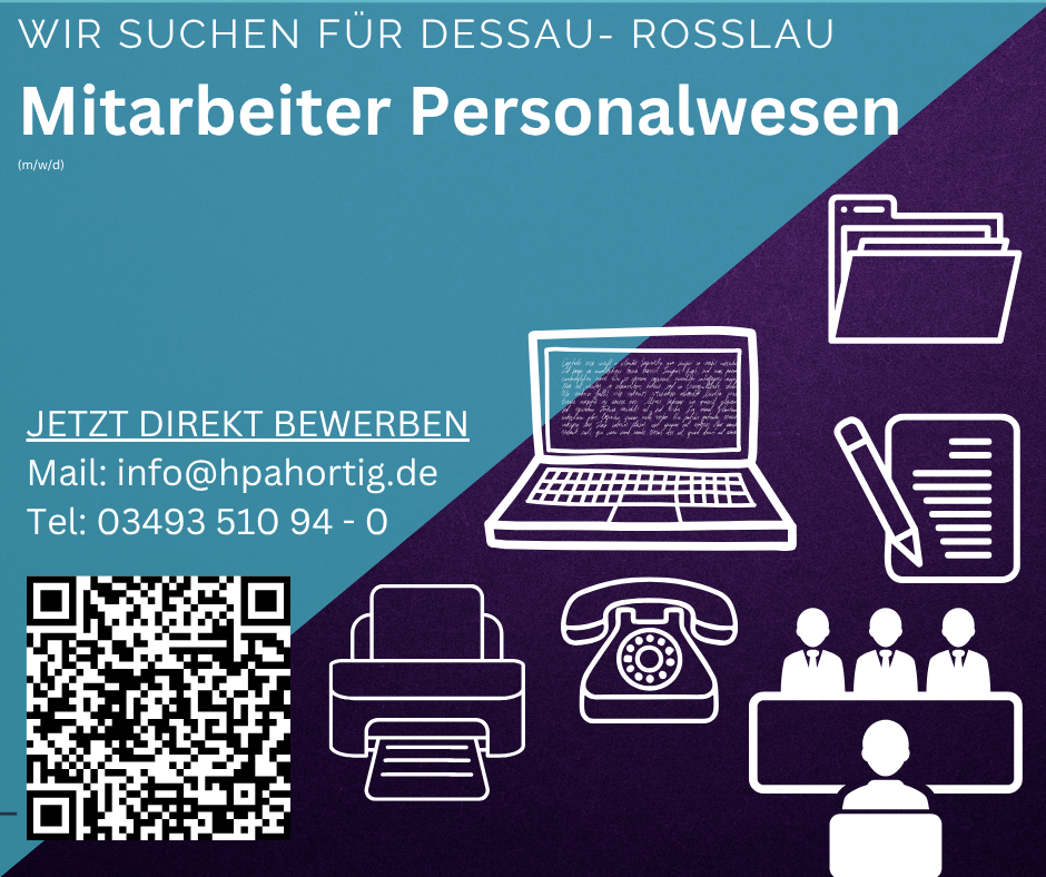 Mitarbeiter (m/w/d) für das Personalwesen in Dessau- Roßlau gesucht