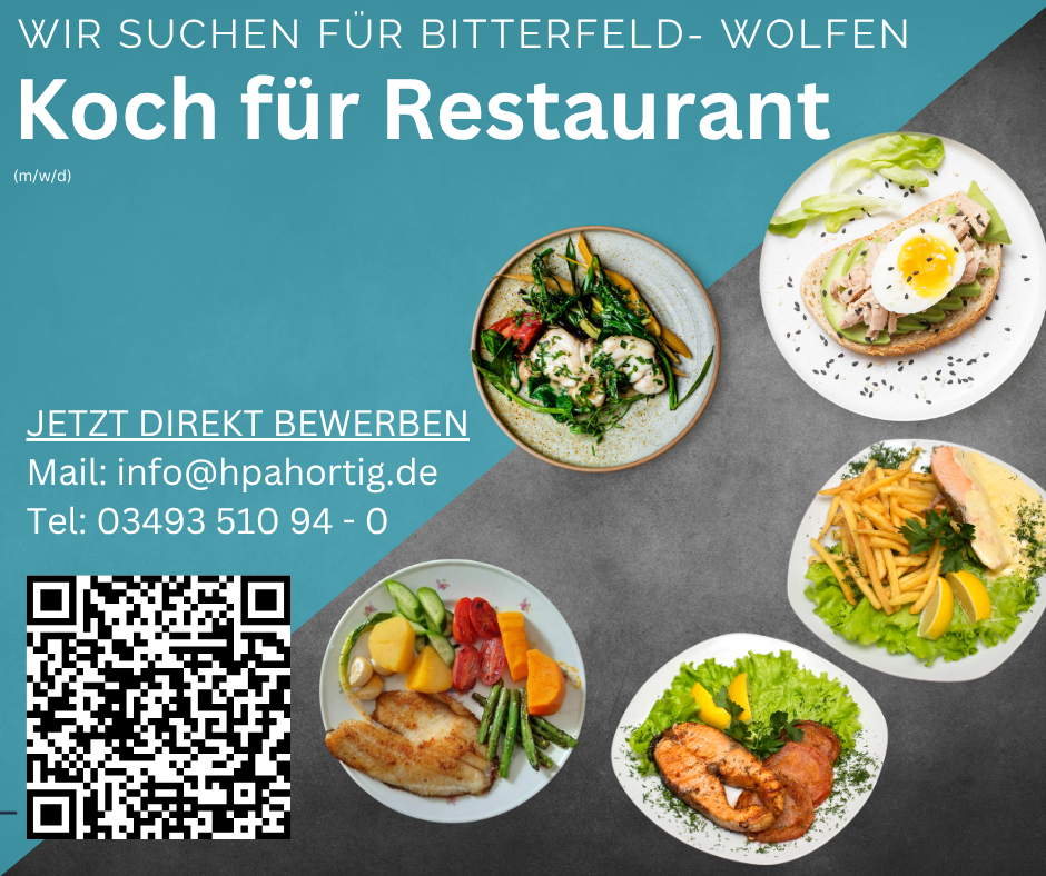 Koch (m/w/d) für Restaurant in Bitterfeld- Wolfen gesucht 