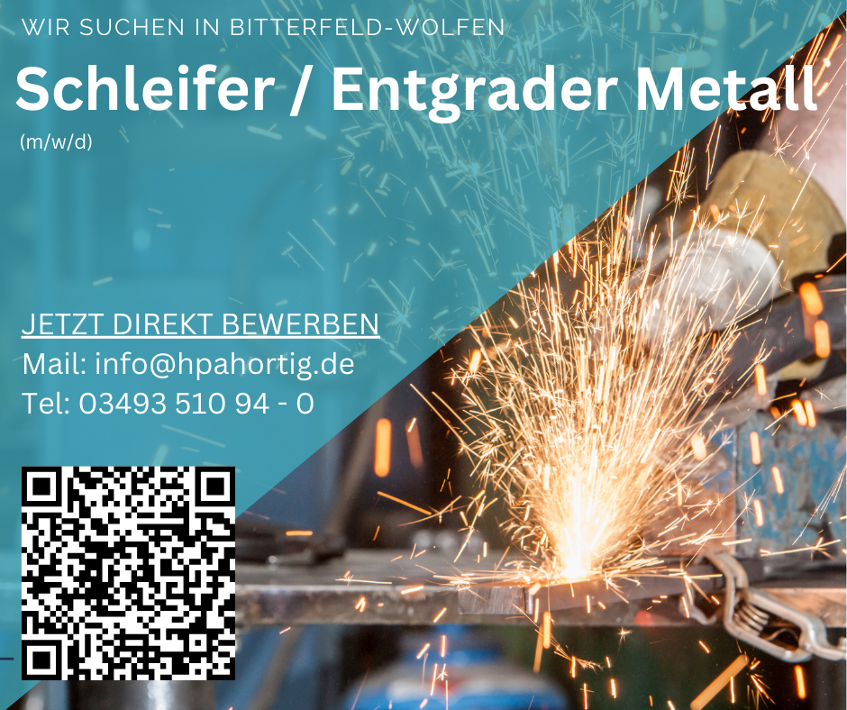 Metallschleifer / Entgrader (m/w/d) für Bitterfeld-Wolfen gesucht - Tagschicht - ab 16 €