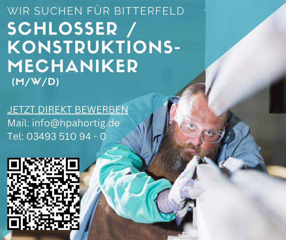 Schlosser / Konstruktionsmechaniker (m/w/d) für Bitterfeld gesucht ab ab 2.700 €
