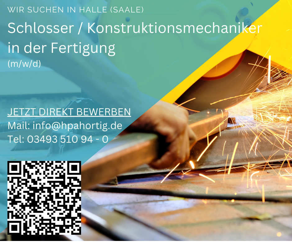 Schlosser / Konstruktionsmechaniker (m/w/d) für die Fertigung gesucht - Halle - ab 3.000 €