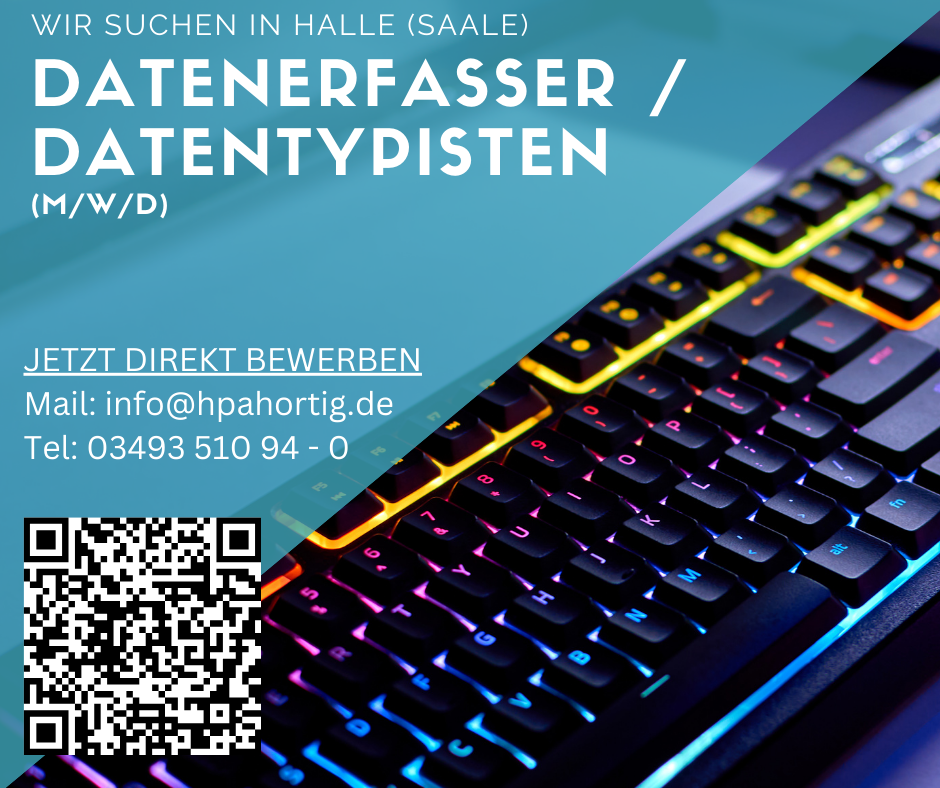 Datenerfasser/ Datentypisten (m/w/d) für Halle (Saale) gesucht