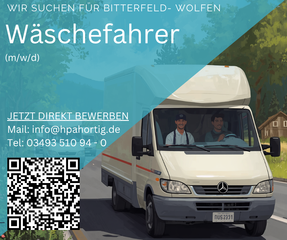 Wäschefahrer (m/w/d) für Bitterfeld- Wolfen gesucht - Tagschicht- 