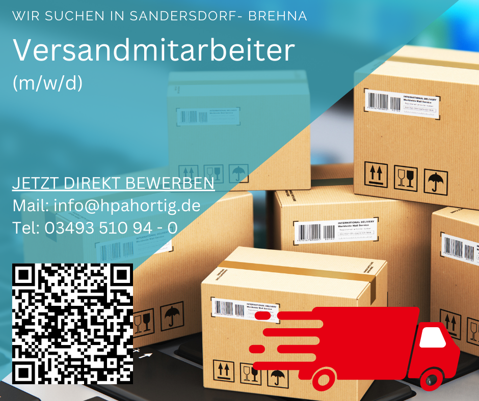 Versandmitarbeiter (m/w/d) für Sandersdorf- Brehna gesucht