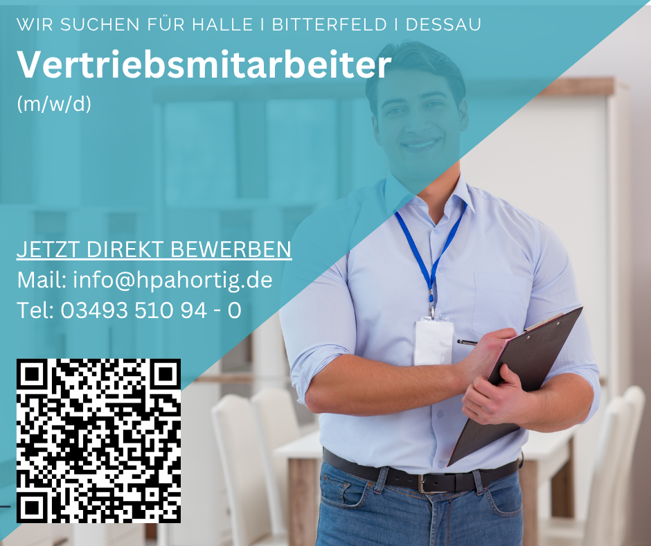 Vertriebsmitarbeiter (m/w/d) - Halle I Bitterfeld-Wolfen I Dessau-Roßlau - ab 4.000 € + PKW