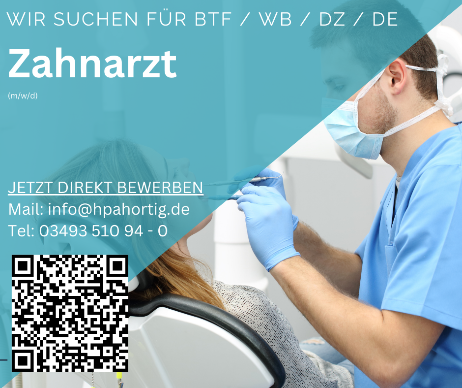 Zahnarzt (m/w/d) für moderne Praxis gesucht (VZ / TZ)