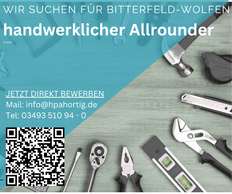 handwerklicher Allrounder (m/w/d) für Bitterfeld- Wolfen gesucht 