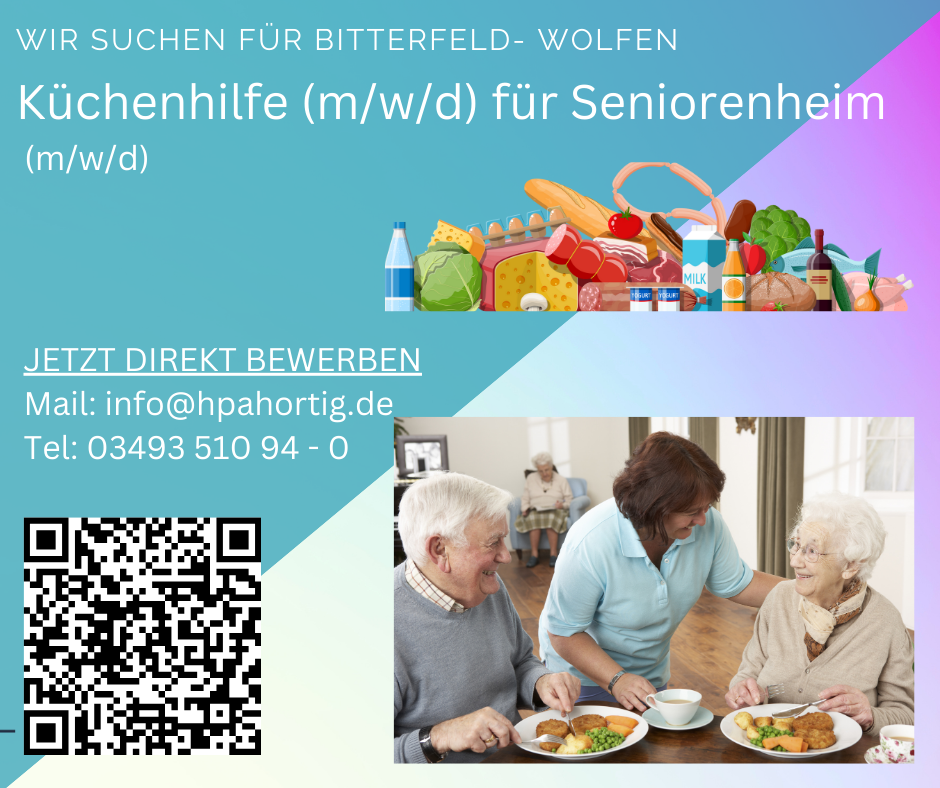 Küchenhelfer (m/w/d) für Seniorenheim in Bitterfeld- Wolfen