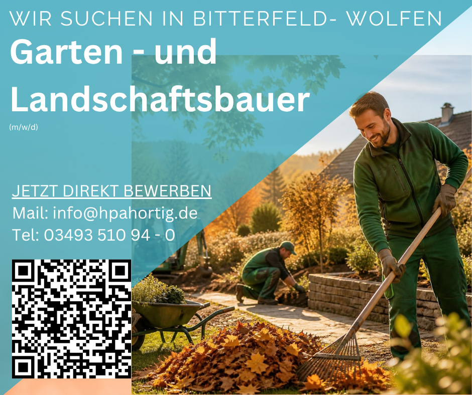 Garten- und Landschaftsbauer (m/w/d) für Bitterfeld- Wolfen gesucht in Vollzeit 