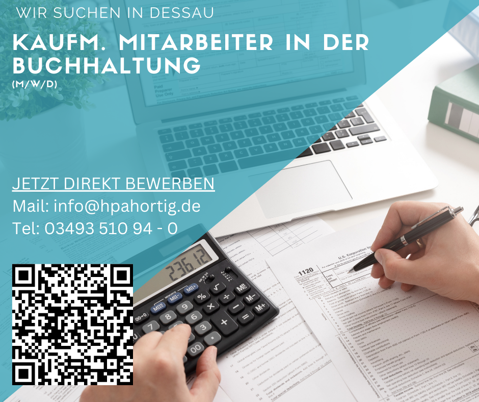 kaufmännischer Mitarbeiter (m/w/d) für die Buchhaltung gesucht - Dessau