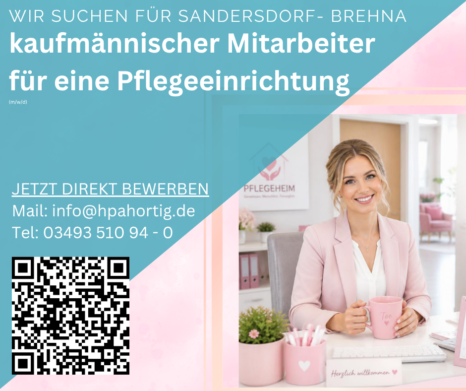 Kaufmännischer Mitarbeiter (m/w/d) für eine Pflegeeinrichtung in Sandersdorf-Brehna gesucht 