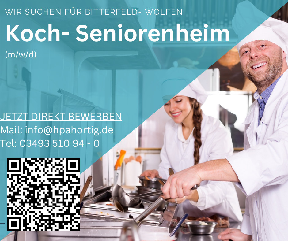 Koch (m/w/d) für Seniorenheim in Bitterfeld- Wolfen gesucht 