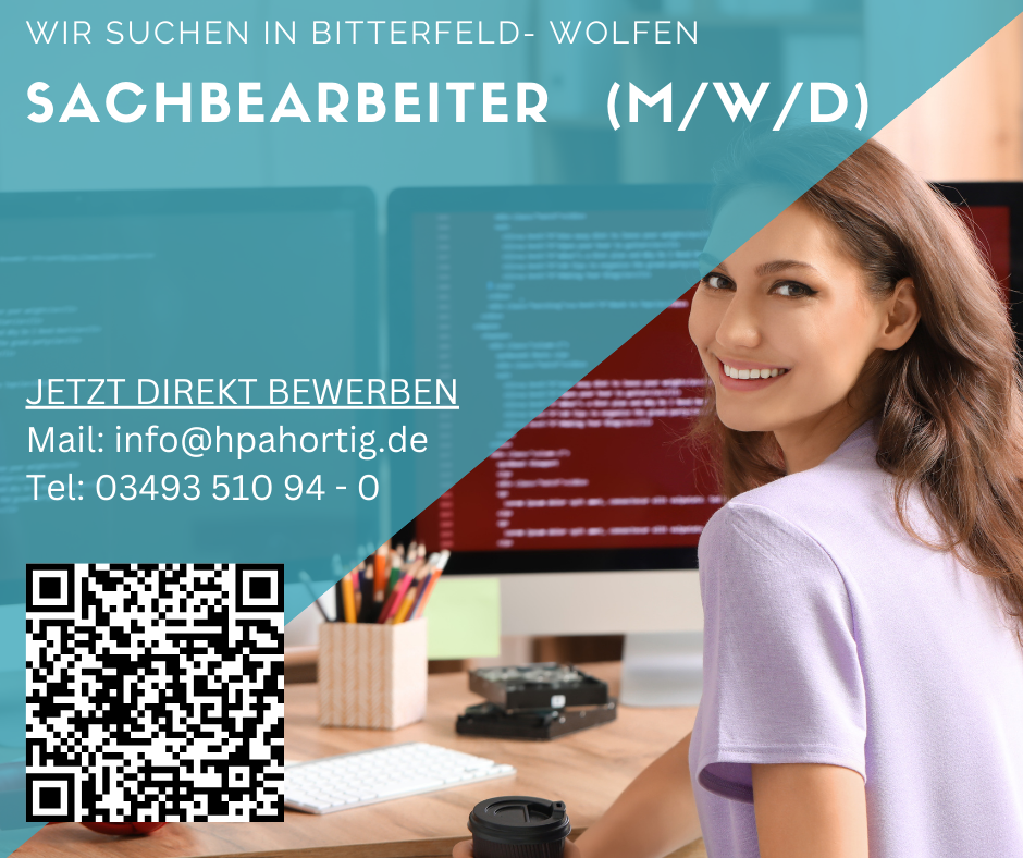 Sachbearbeiter (m/w/d) für Bitterfeld- Wolfen gesucht