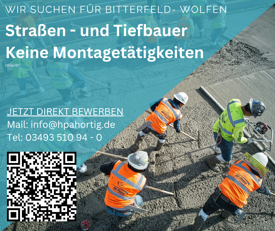 Straßen- und Tiefbauer (m/w/d) für Bitterfeld- Wolfen gesucht- keine Montagetätigkeiten 